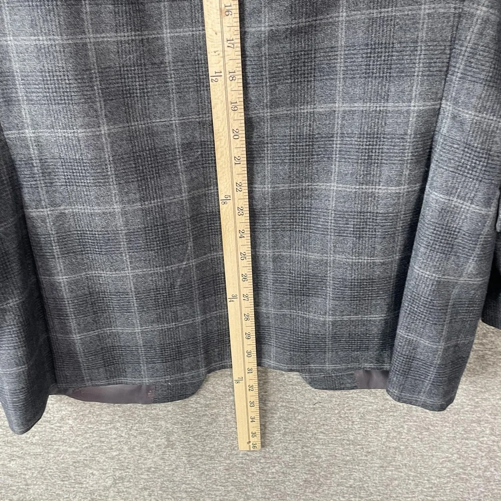 Lauren Ralph Lauren Blazer Mens 42L Gray Plaid Wool Stretch‎ Sport Coat Jacket